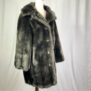 VINTAGE faux fur mink coat mid-thigh unbranded Union made vegan